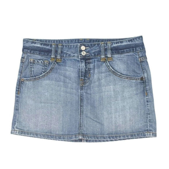 GAP Dresses & Skirts - Y2K Vtg GAP Light Wash Denim Low Rise Mini Skirt Skater Punk Size 10